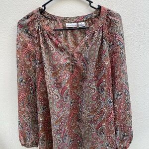 Liz Claiborne Multicolor Paisley Blouse